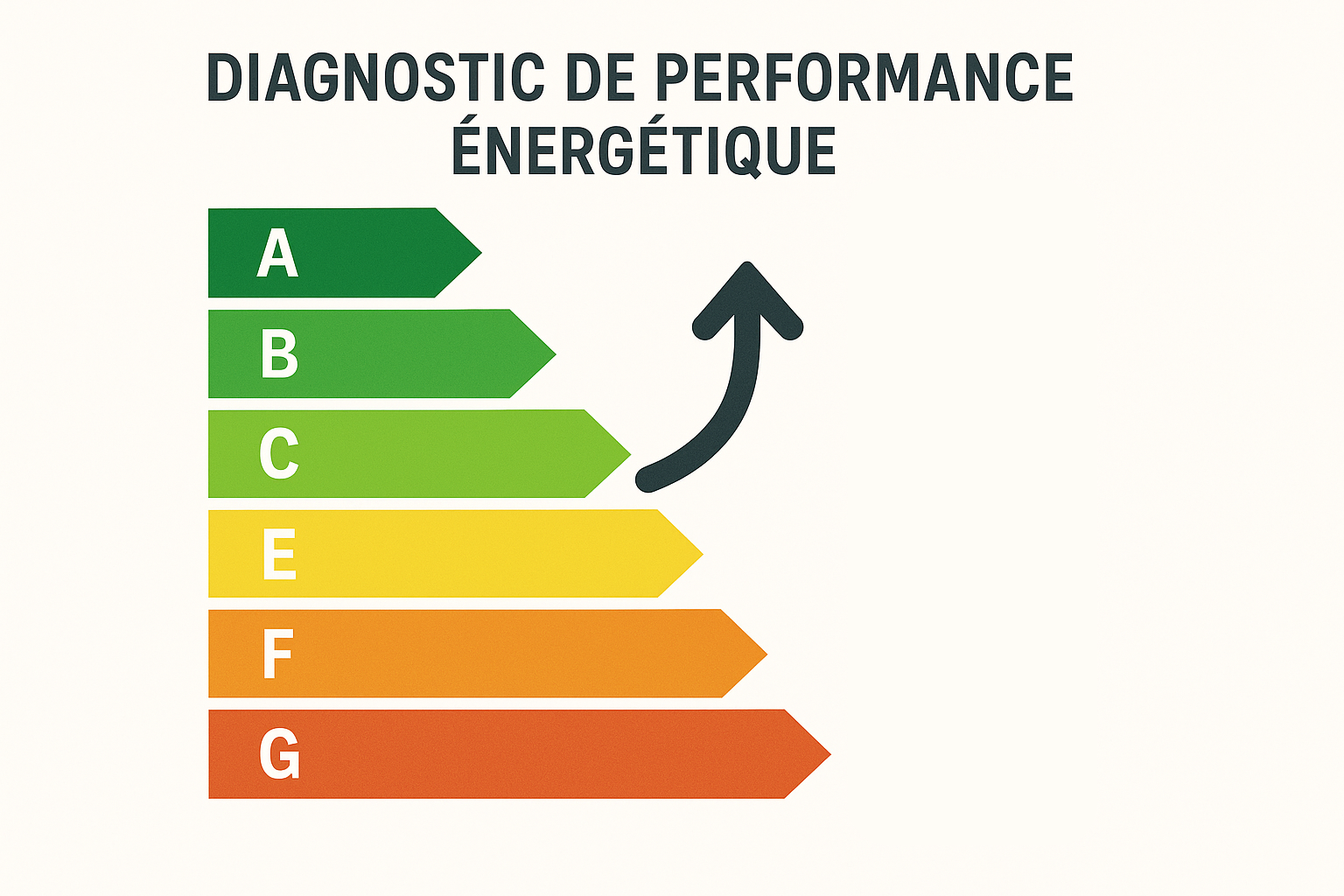Illustration d'un saut de classe de Diagnostic de performance énergétique